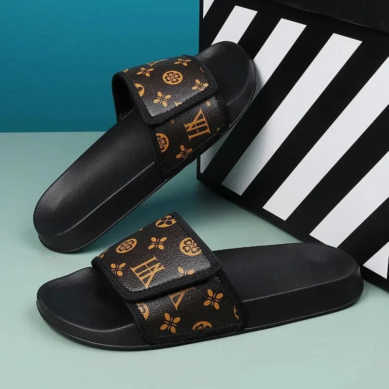 Claquette Orthopédique Homme en Similicuir avec Des Motifs