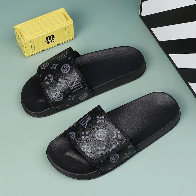 Claquette Orthopédique Homme en Similicuir avec Des Motifs