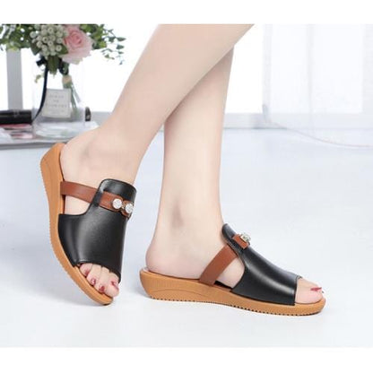 Claquettes à Semelles Orthopédiques et Compensées pour Femmes