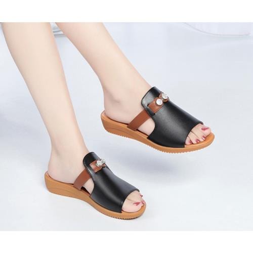 Claquettes à Semelles Orthopédiques et Compensées pour Femmes