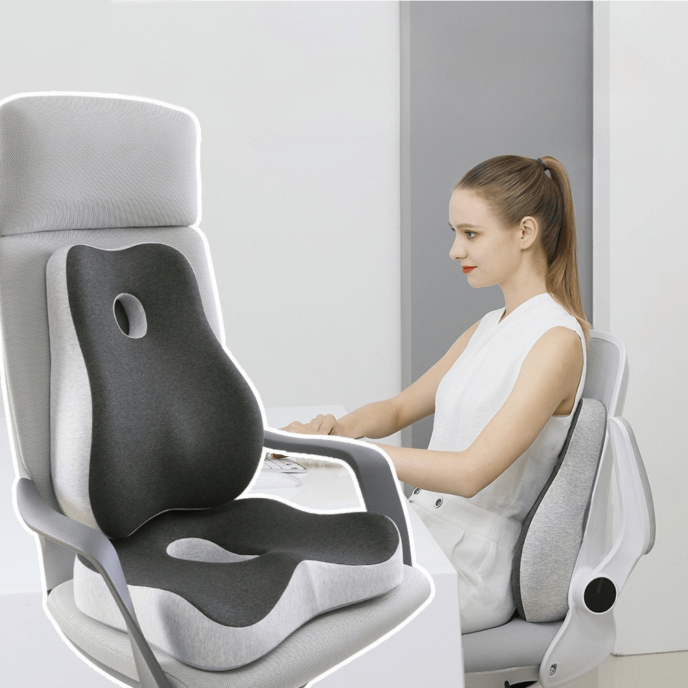 Coussin Orthopédique Dos et Assise en Mousse de Charbon de Bambou