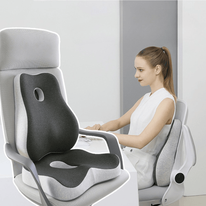 Coussin Orthopédique Dos et Assise en Mousse de Charbon de Bambou