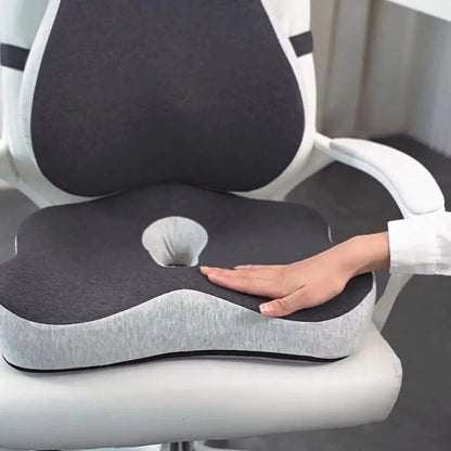 Coussin Orthopédique Dos et Assise en Mousse de Charbon de Bambou et Housse en Tissu Magnétique