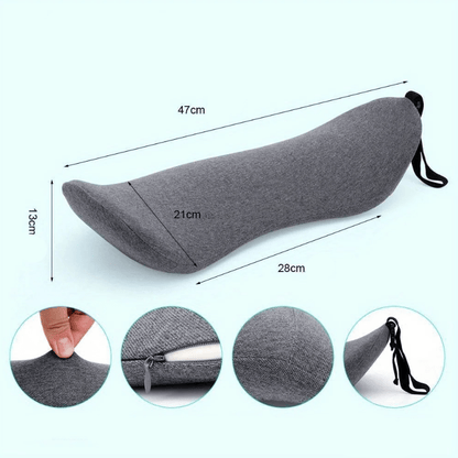 Coussin Orthopédique Lombaire Gris À Mémoire De Forme