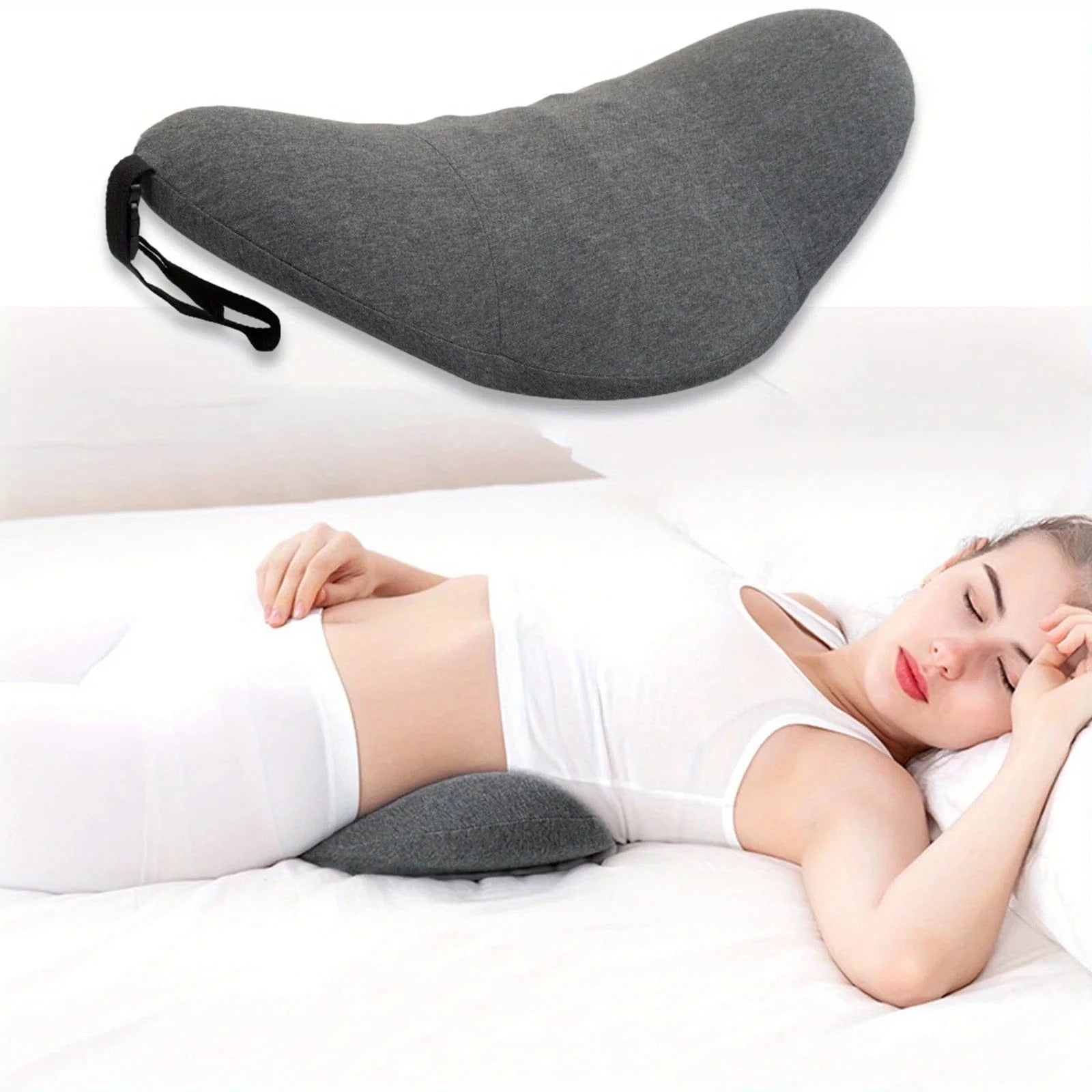 Coussin Orthopédique Lombaire Gris À Mémoire De Forme