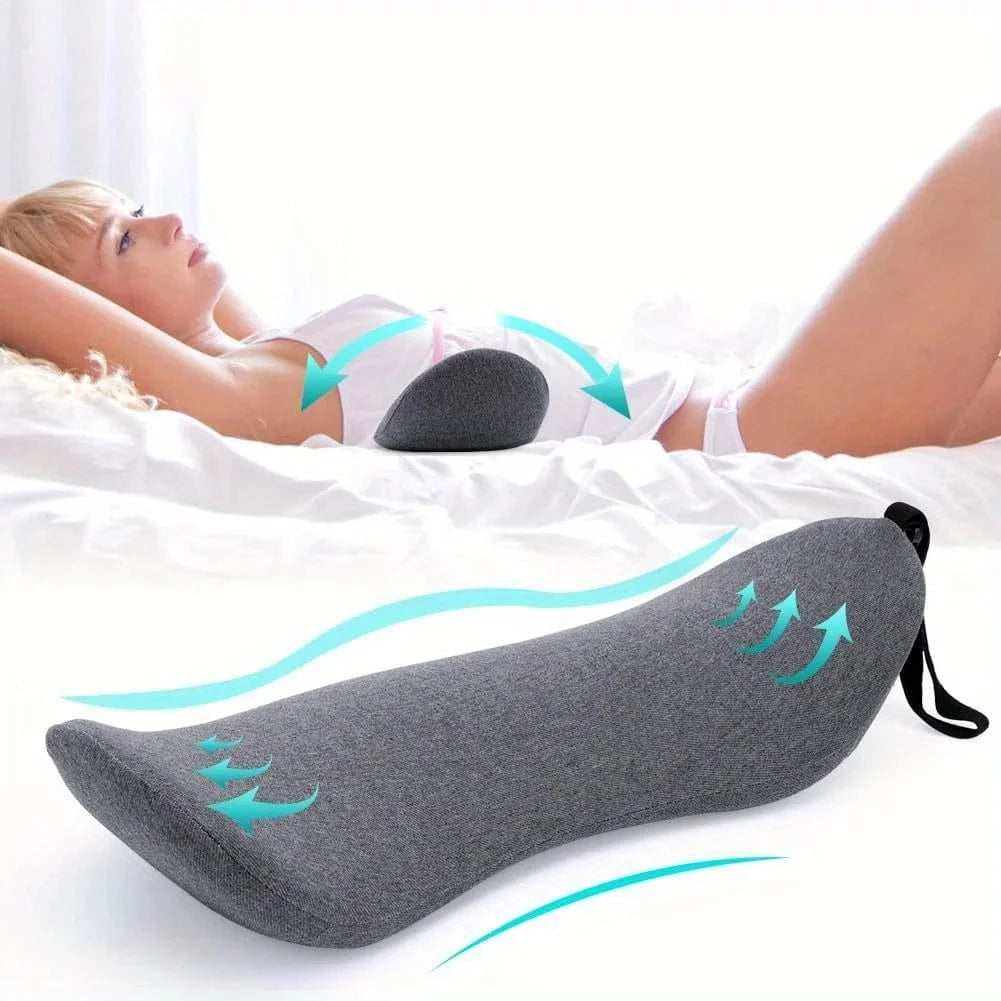 Coussin Orthopédique Lombaire Gris À Mémoire De Forme