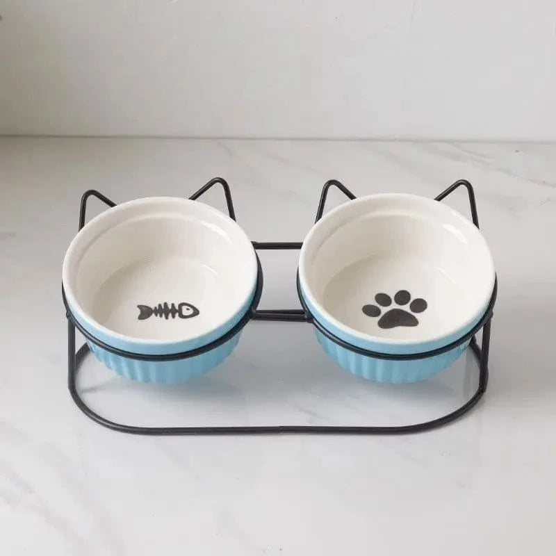 Gamelle Orthopédique Chat Double avec Support en Métal