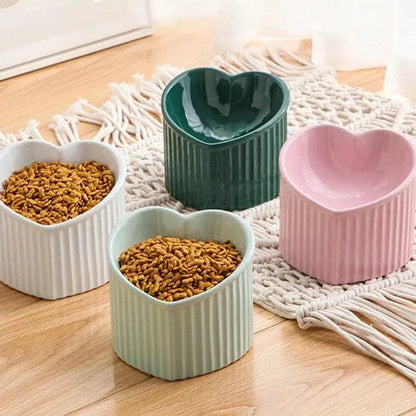 Gamelle Orthopédique Chat en Forme de Coeur