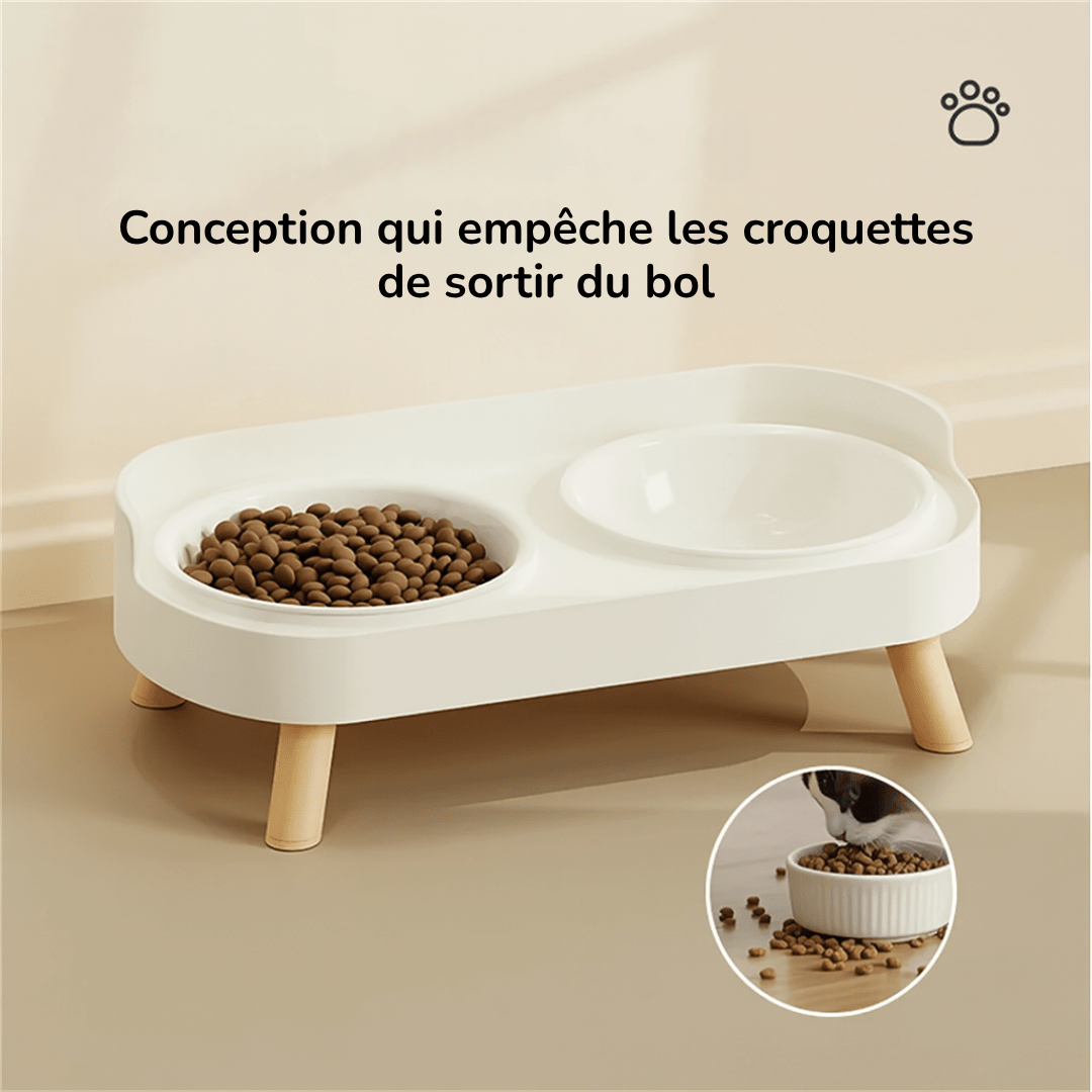 Gamelle Orthopédique pour Chien Double Élégante Style Nordique