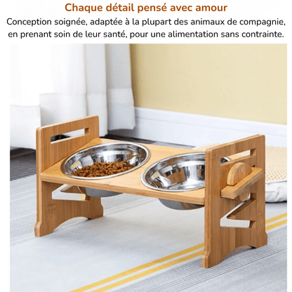 Gamelle Orthopédique pour Chien Double En Acier Inoxydable