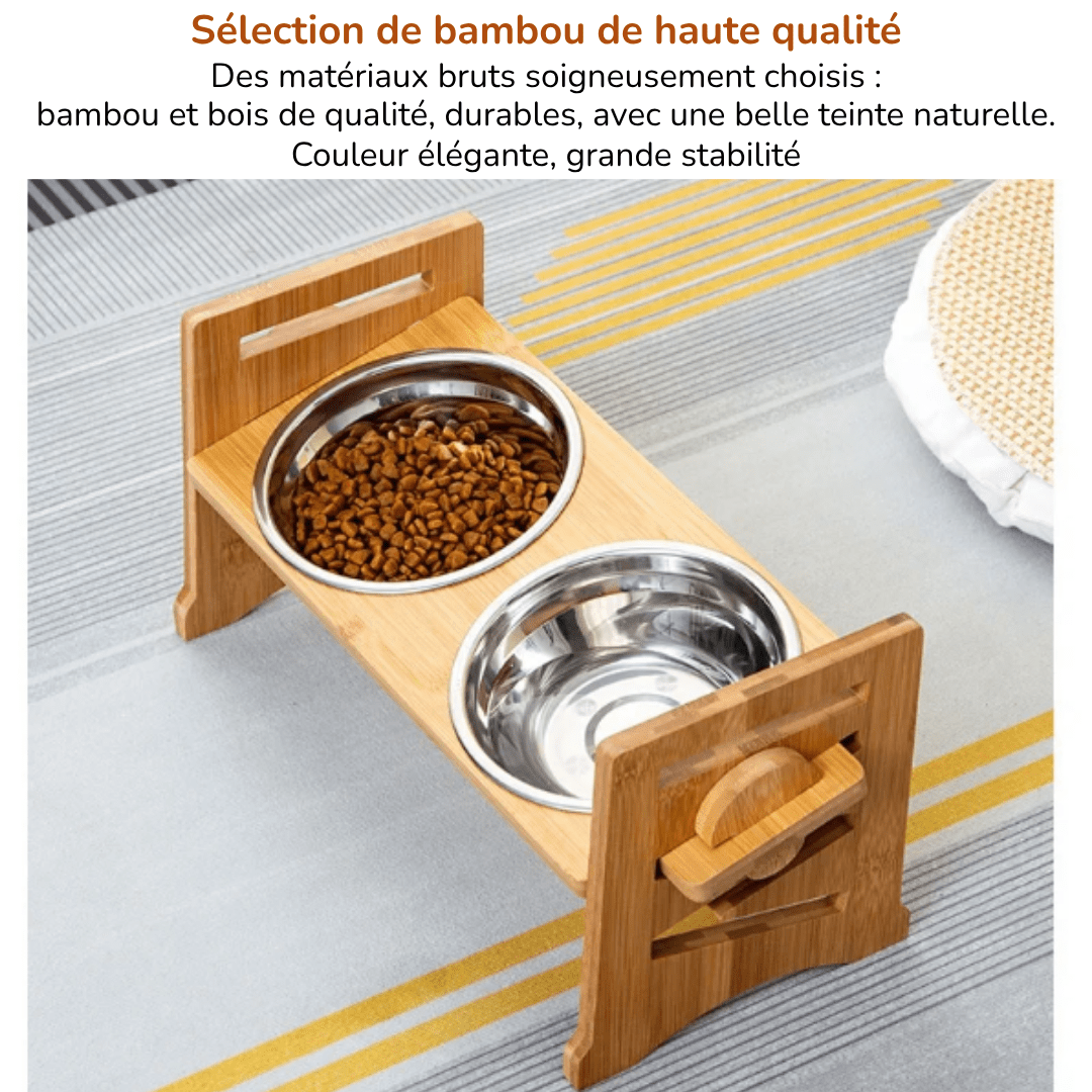 Gamelle Orthopédique pour Chien Double En Acier Inoxydable