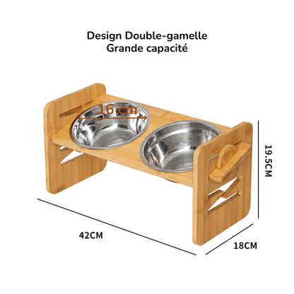 Gamelle Orthopédique pour Chien Double En Acier Inoxydable