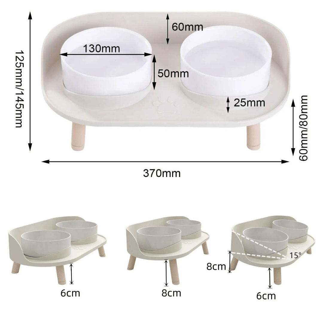 Gamelle Orthopédique pour Chien Double Surélevée En Céramique