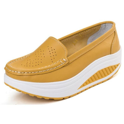 Mocassin Orthopédique Femme Design avec Talon Compensé