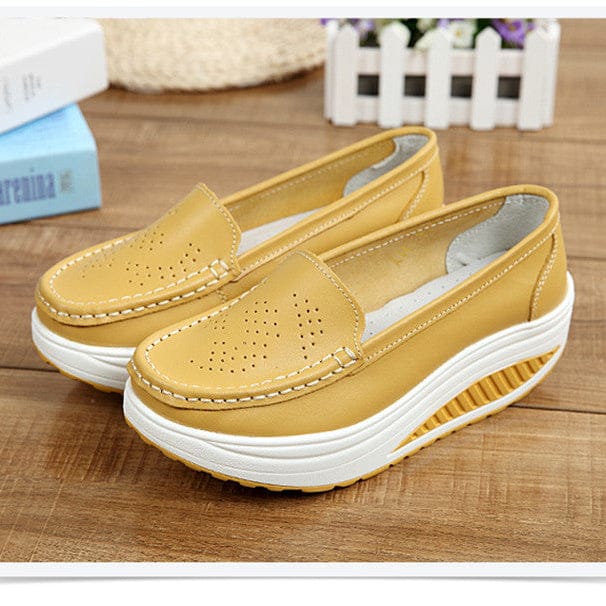 Mocassin Orthopédique Femme Design avec Talon Compensé