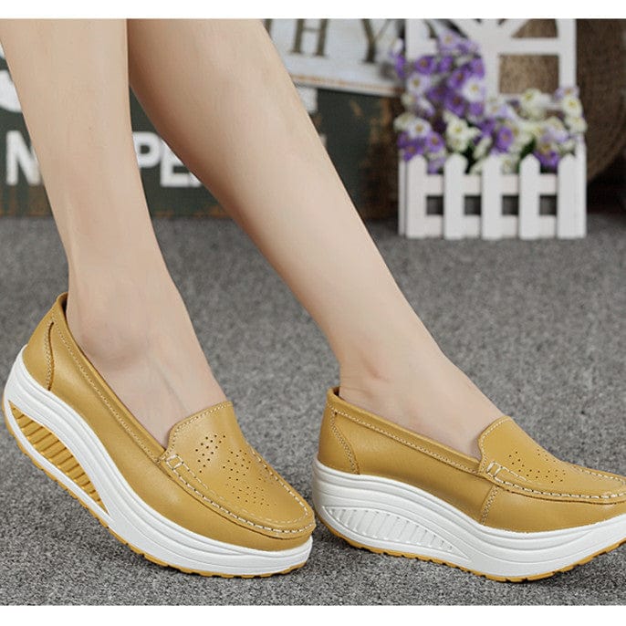 Mocassin Orthopédique Femme Design avec Talon Compensé