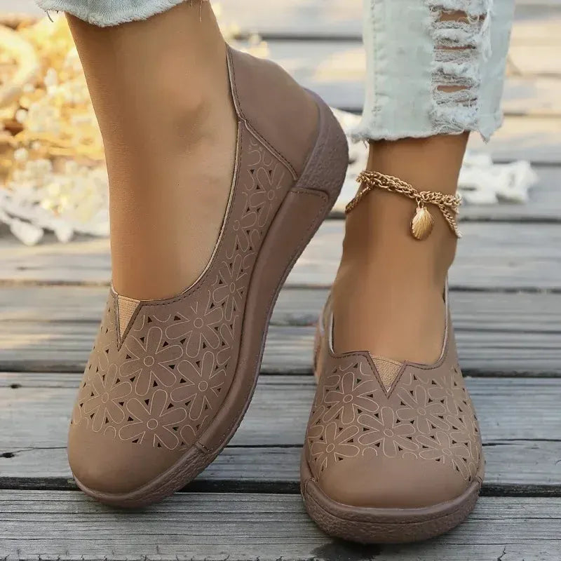 Mocassin Orthopédique Femme Léger À Motif Floral