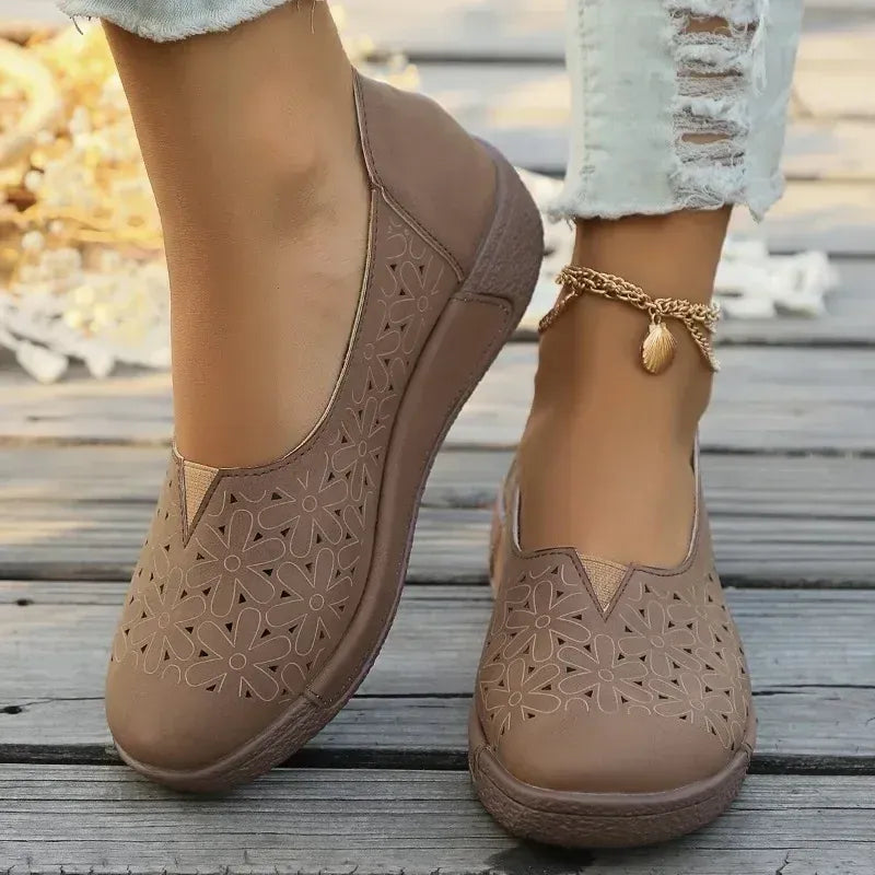 Mocassin Orthopédique Femme Léger À Motif Floral