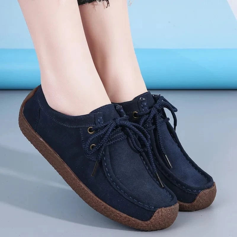 Mocassin Orthopédique Femme Style Rétro à Lacet