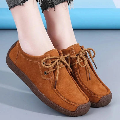 Mocassin Orthopédique Femme Style Rétro à Lacet