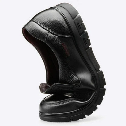 Mocassin Orthopédique Homme Élégant en Cuir Noir