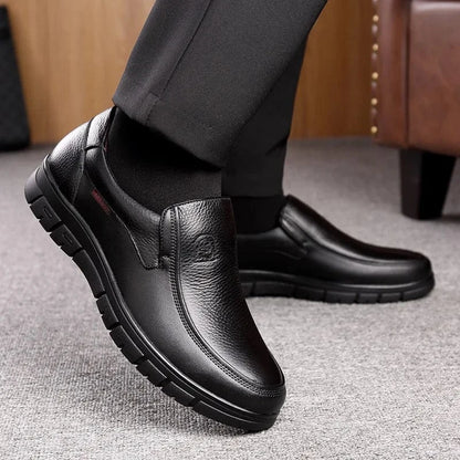 Mocassin Orthopédique Homme Élégant en Cuir Noir