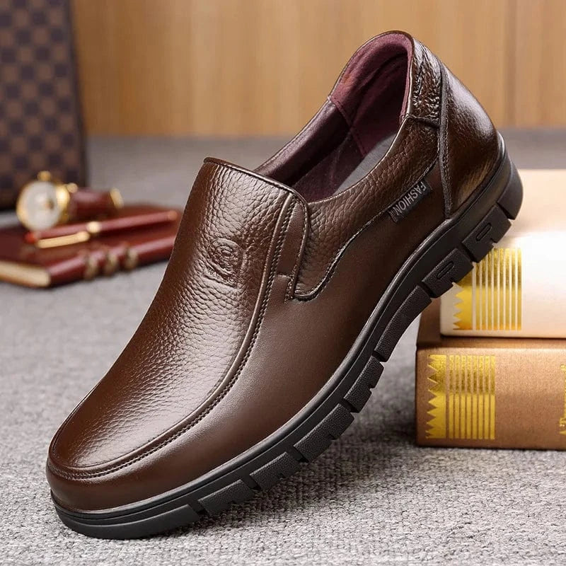 Mocassin Orthopédique Homme Élégant et Marron Foncé