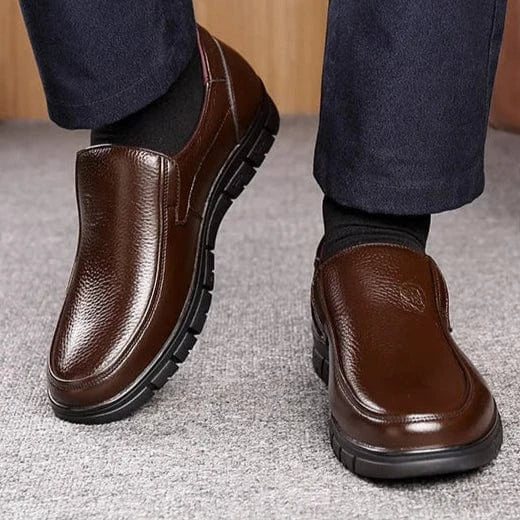 Mocassin Orthopédique Homme Élégant et Marron Foncé