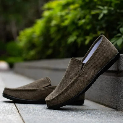 Mocassin Orthopédique Homme Vert Élégant et Robuste