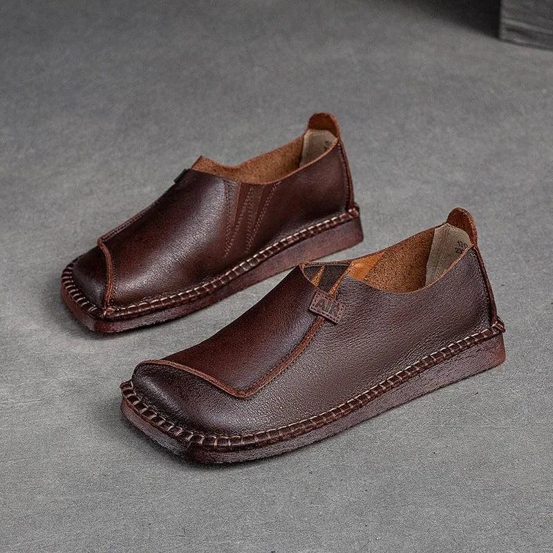 Mocassins Cuir Bout Carré