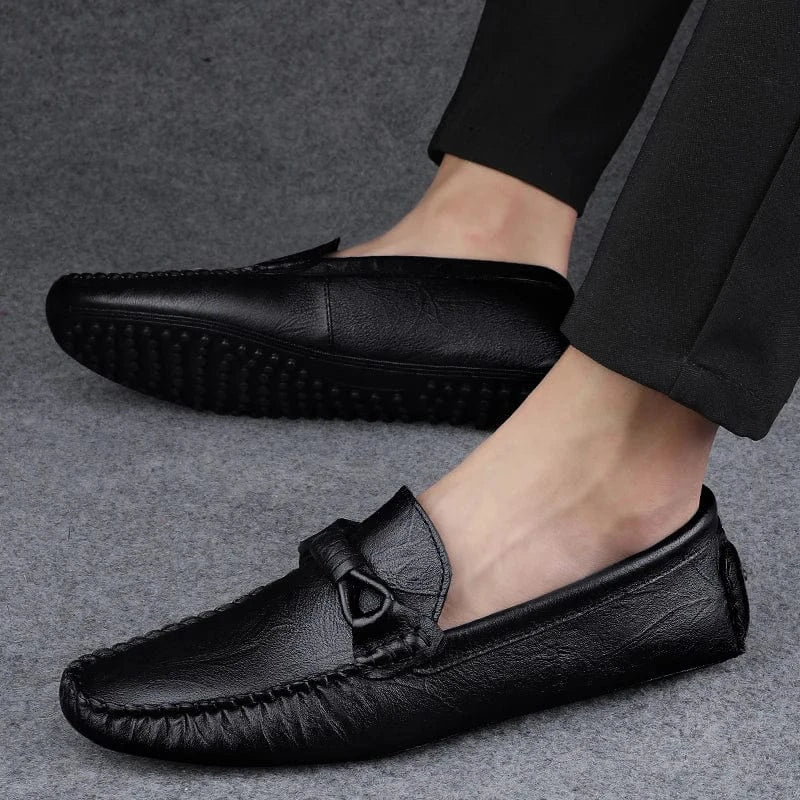 Mocassins Cuir Véritable Homme