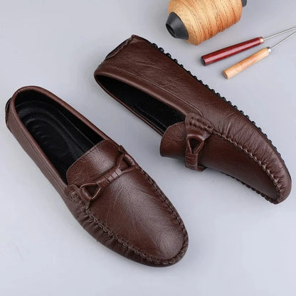 Mocassins Cuir Véritable Homme
