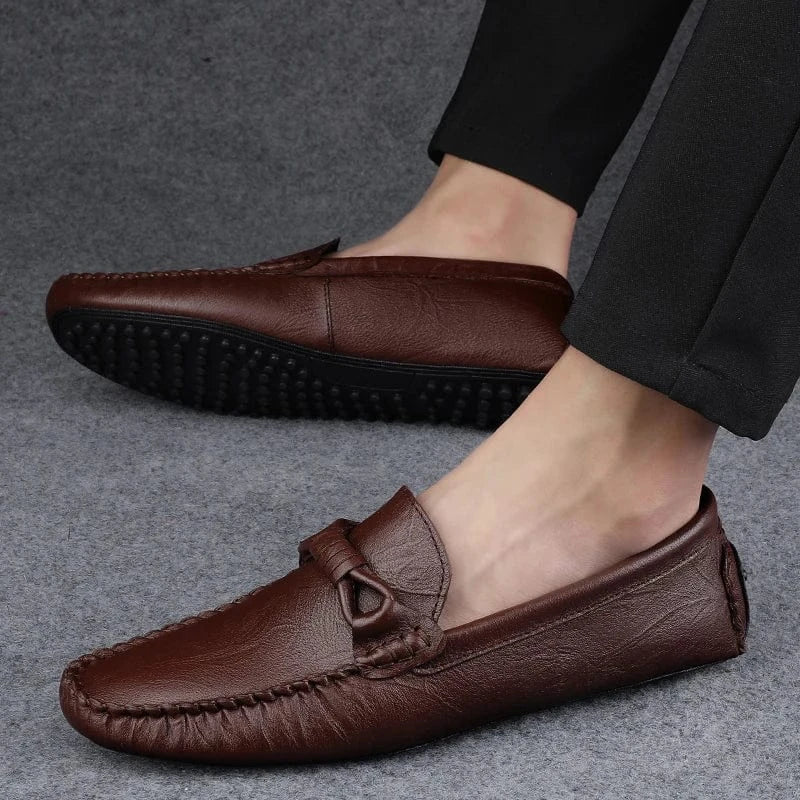 Mocassins Cuir Véritable Homme
