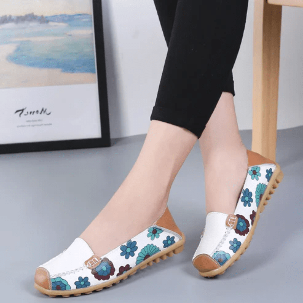 Mocassins Larges Imprimé Floral
