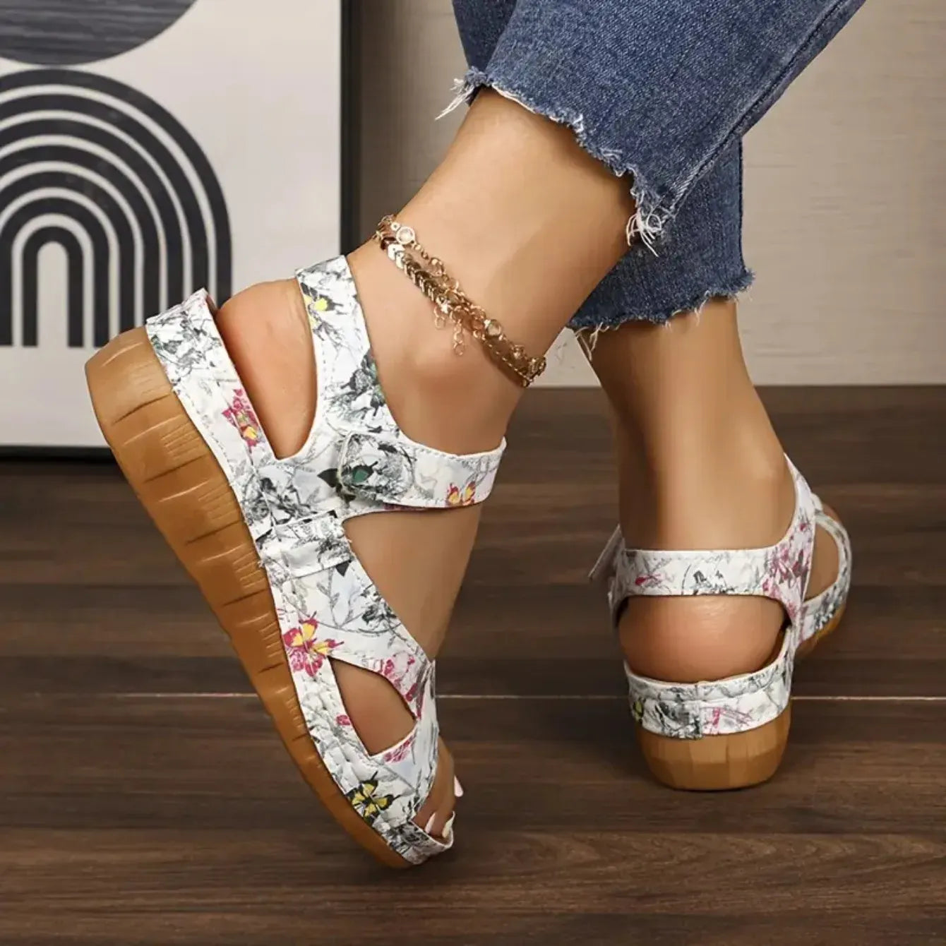 Sandale Orthopédique Confortable à Coutures Souples pour Femme