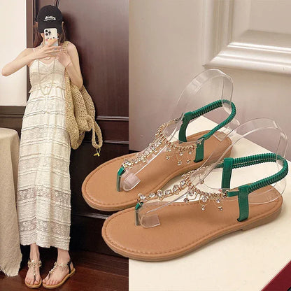 Sandale Orthopédique Femme avec des Décorations Scintillantes