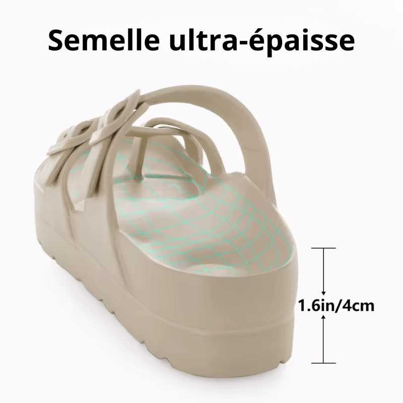 Sandale Orthopédique Femme En Caoutchouc Avec Lanières
