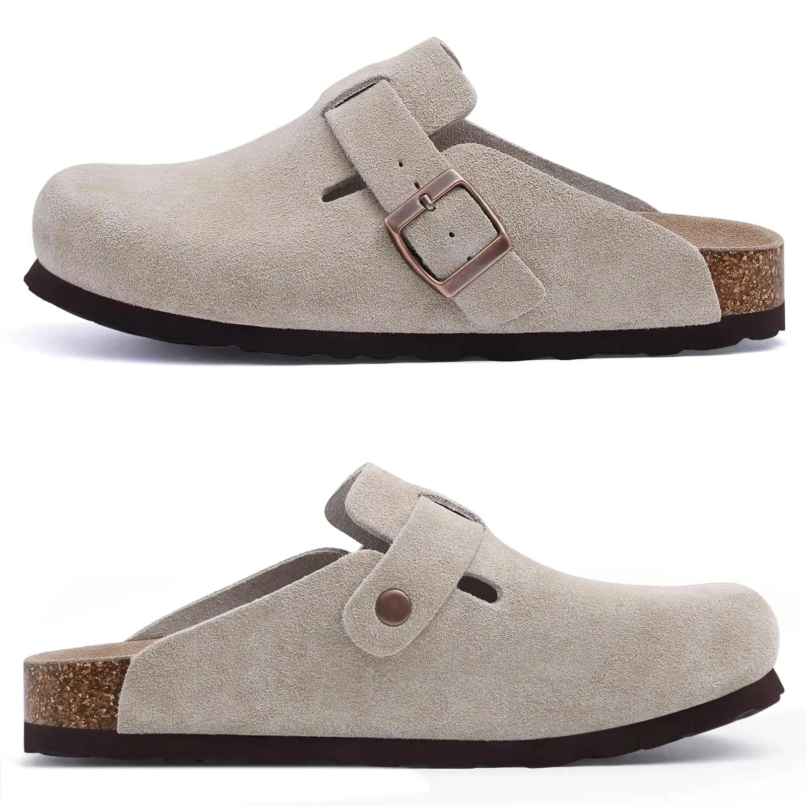 Sandale Orthopédique Femme Grise Avec Fermeture À Boucle