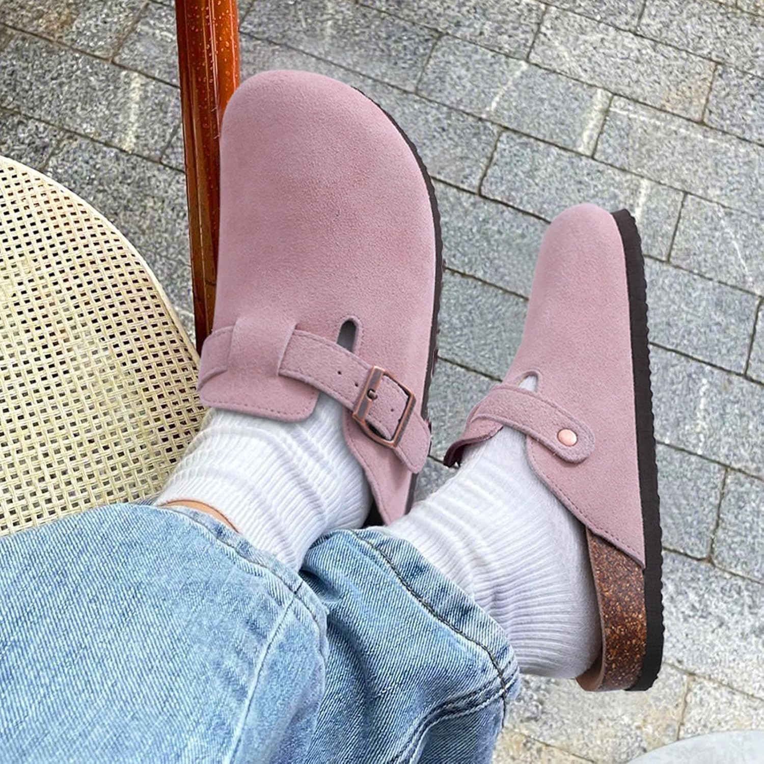Sandale Orthopédique Femme Robuste Et Rose À Enfiler