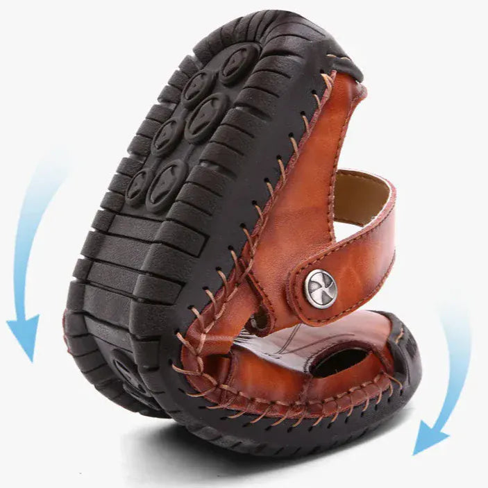 Sandale Orthopédique Homme Antidérapante en Cuir