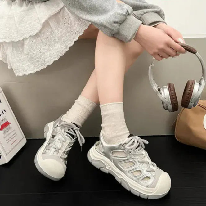 Sandale Orthopédique Style Basket à Semelle Plateforme pour Femme