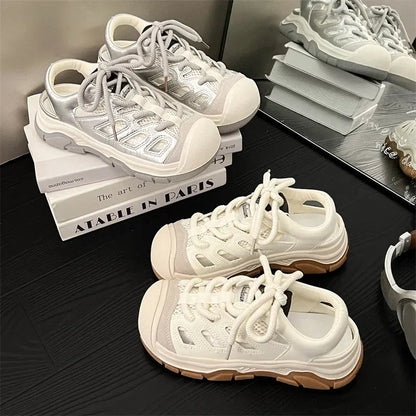 Sandale Orthopédique Style Basket à Semelle Plateforme pour Femme