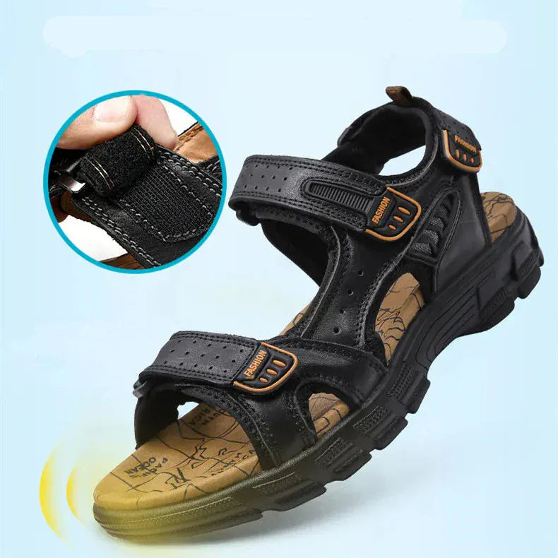 Sandales Orthopédiques En Cuir Véritable Pour Hommes