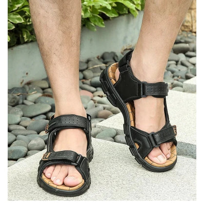 Sandales Orthopédiques En Cuir Véritable Pour Hommes