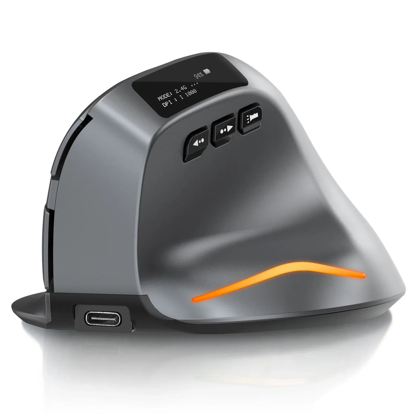 Souris Grise Orthopédique Verticale Ergonomique Sans Fil
