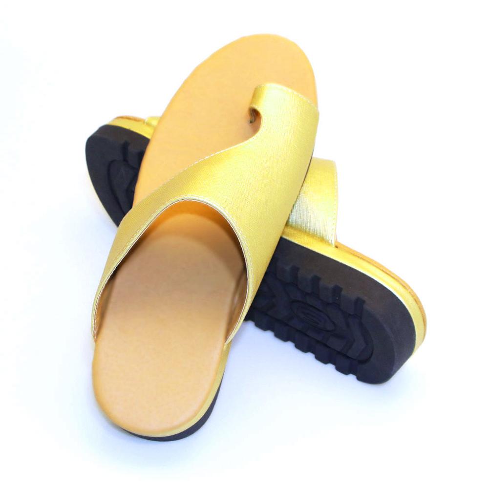 Tong Orthopédique Femme Dorée Style Décontracté