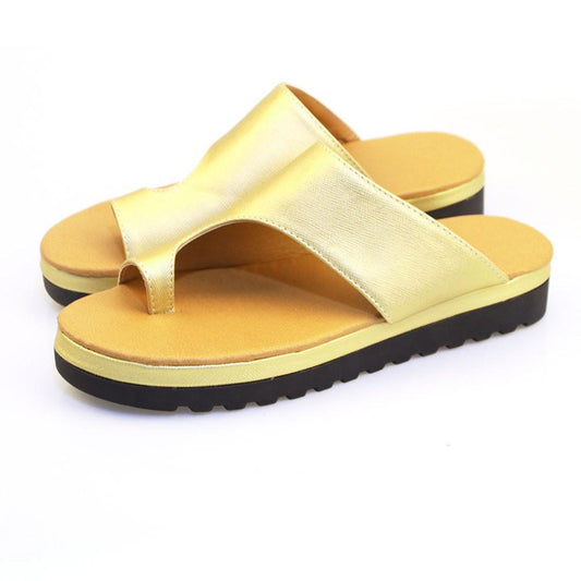 Tong Orthopédique Femme Dorée Style Décontracté